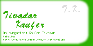 tivadar kaufer business card